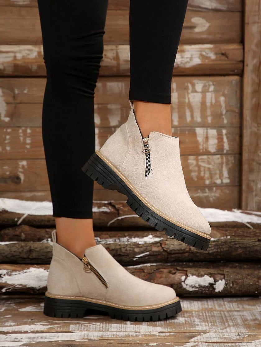 Classic Black Ankle Boots Velvet - 24