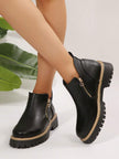 Classic Black Ankle Boots Velvet - 28