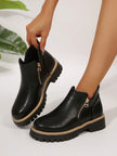 Classic Black Ankle Boots Velvet - 27
