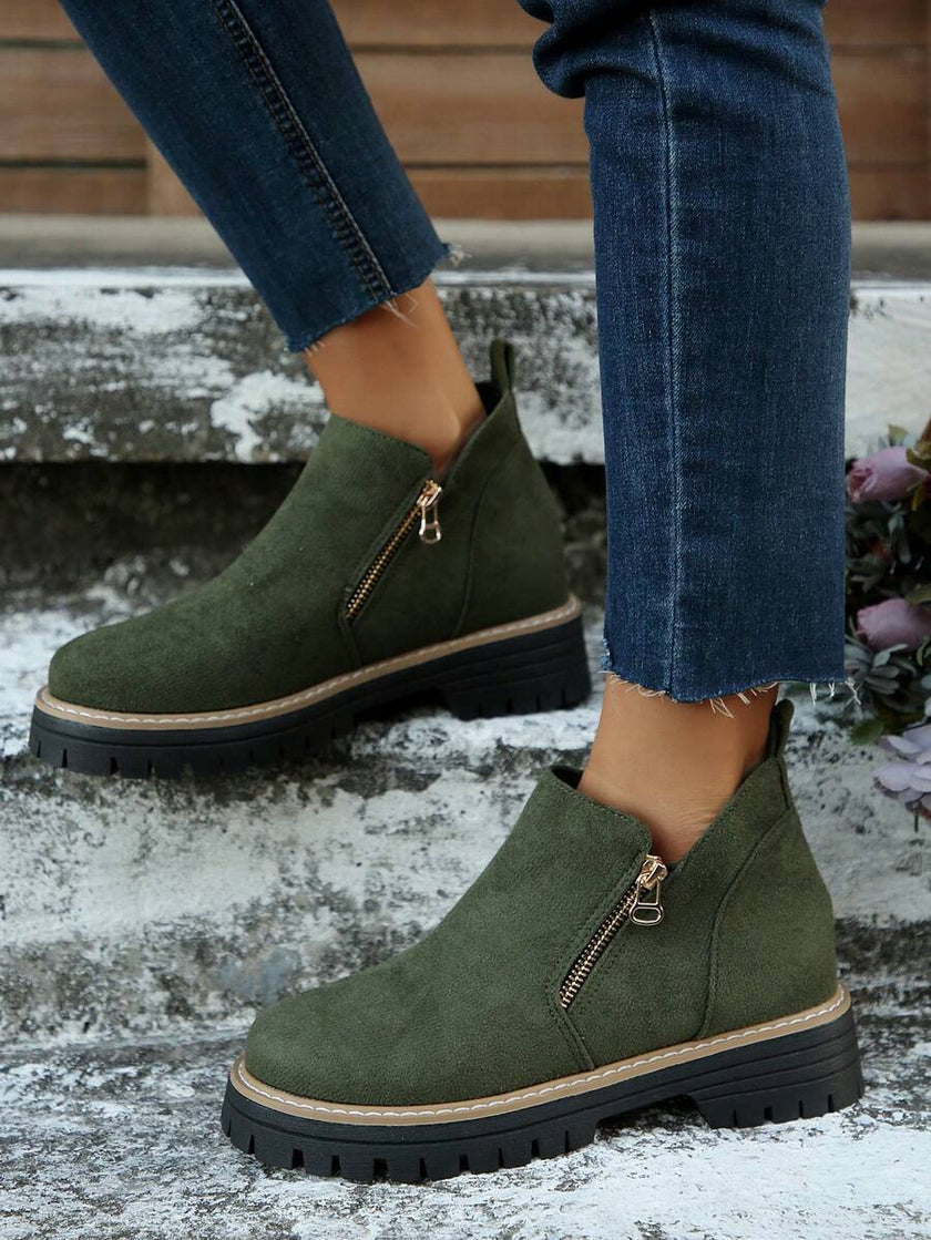 Classic Black Ankle Boots Velvet - 9