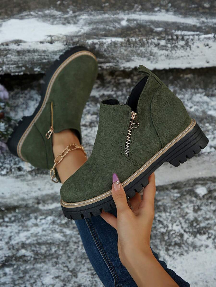 Classic Black Ankle Boots Velvet - 7