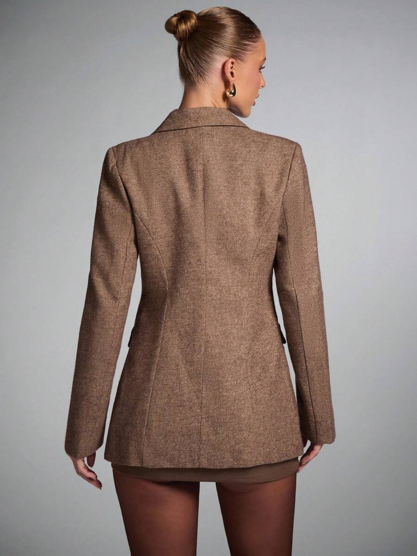 Burgundy Leather Suit Jacket - 9