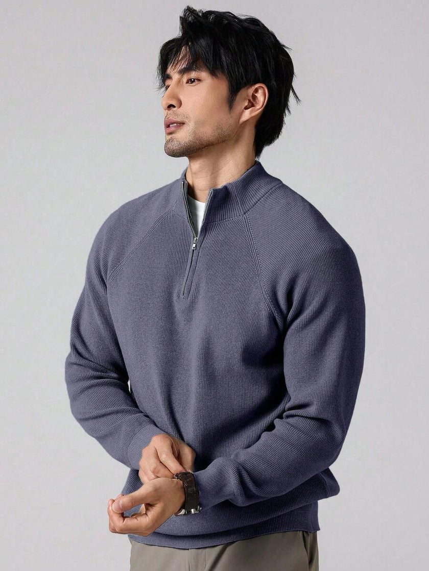 Stylish Half Zip Sweater - 62