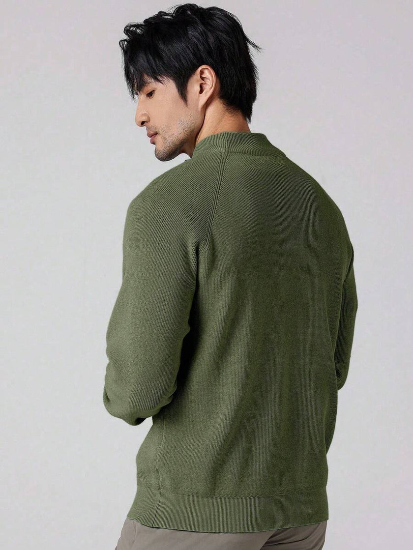 Stylish Half Zip Sweater - 66
