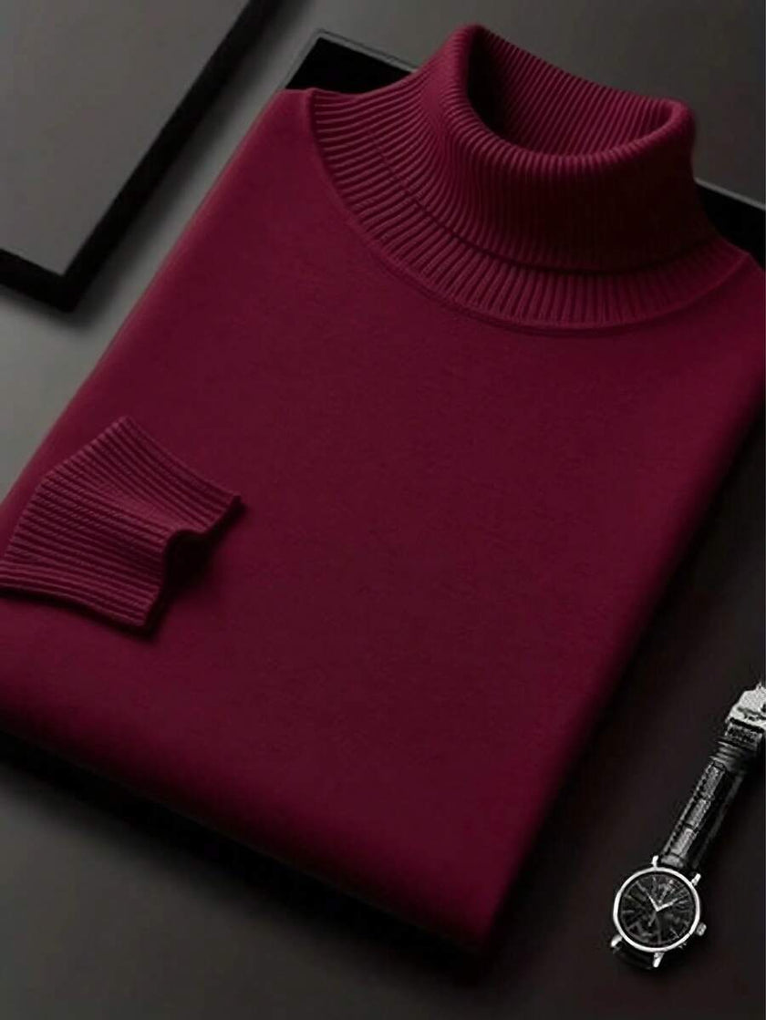 Casual High Neck Sweater Black - 21