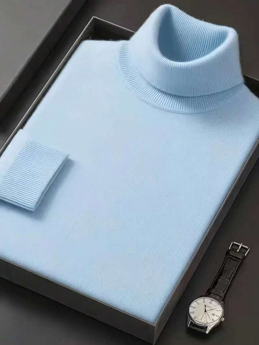 Casual High Neck Sweater Black - 46