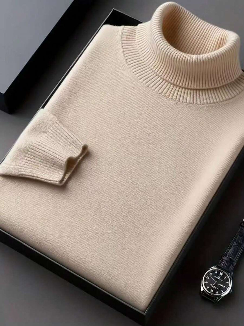 Casual High Neck Sweater Black - 41