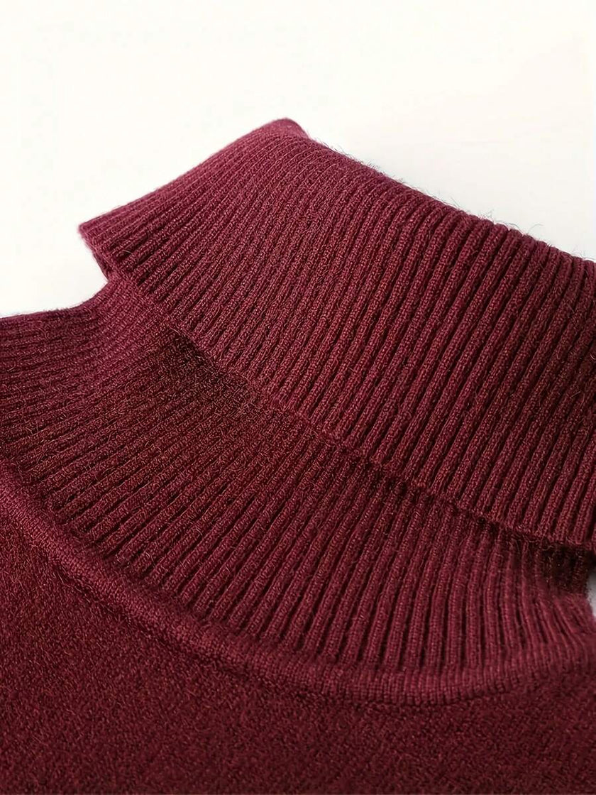 Casual High Neck Sweater Black - 23