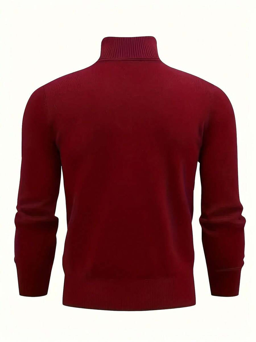 Casual High Neck Sweater Black - 22