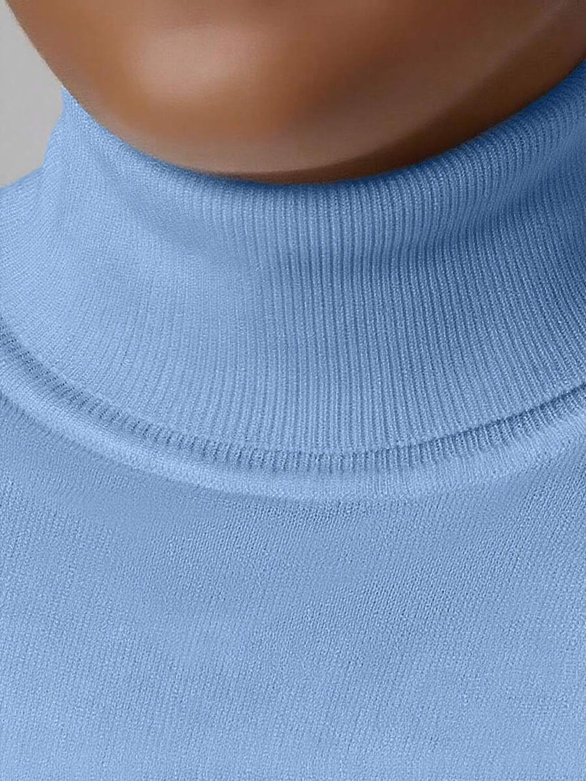 Casual High Neck Sweater Black - 48