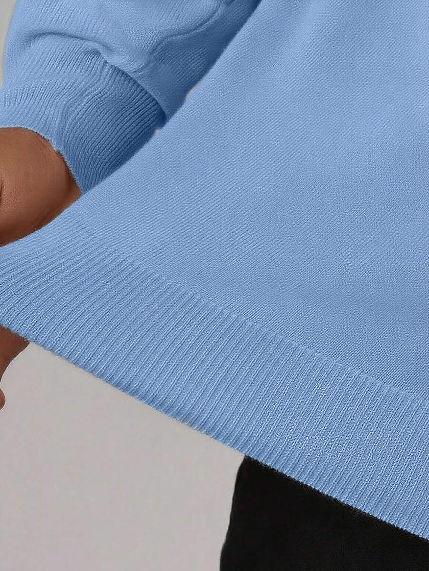 Casual High Neck Sweater Black - 50