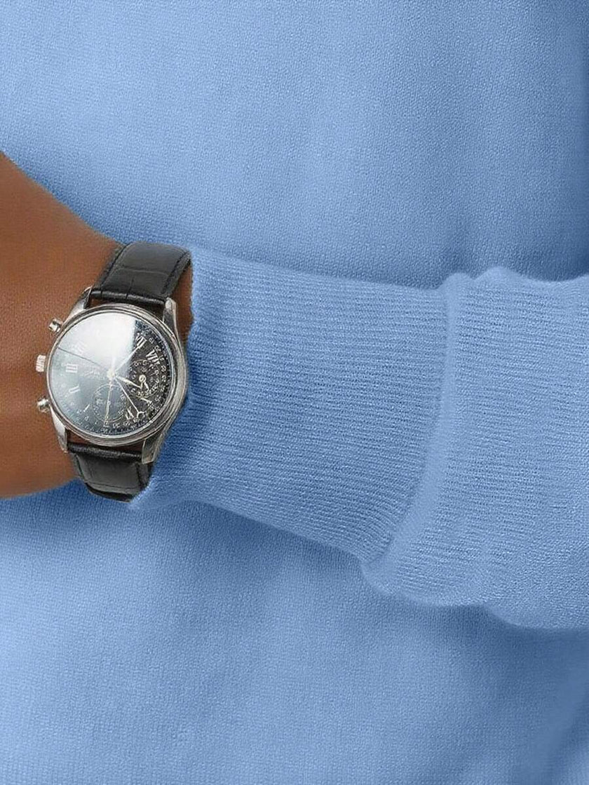 Casual High Neck Sweater Black - 49