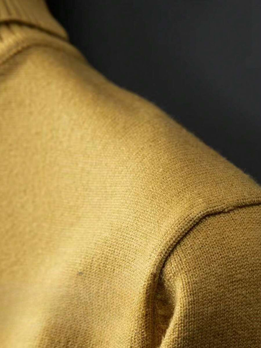 Casual High Neck Sweater Black - 65