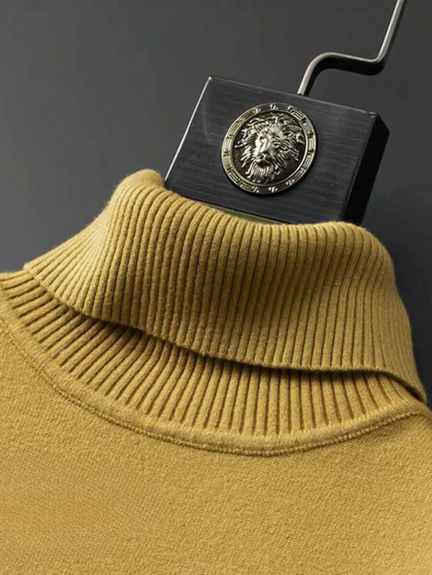 Casual High Neck Sweater Black - 63