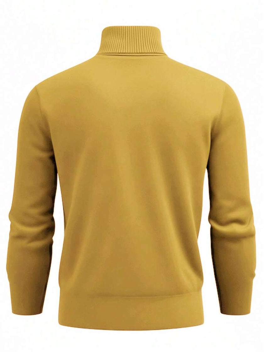 Casual High Neck Sweater Black - 62