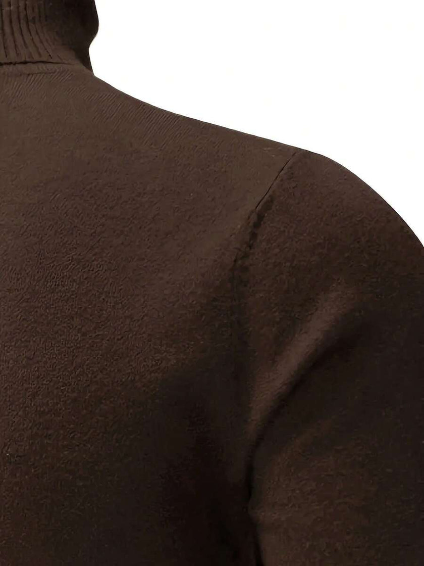 Casual High Neck Sweater Black - 69