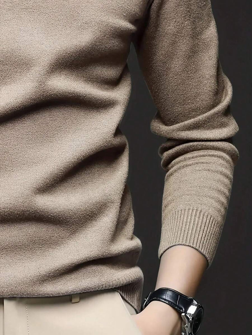 Casual High Neck Sweater Black - 60