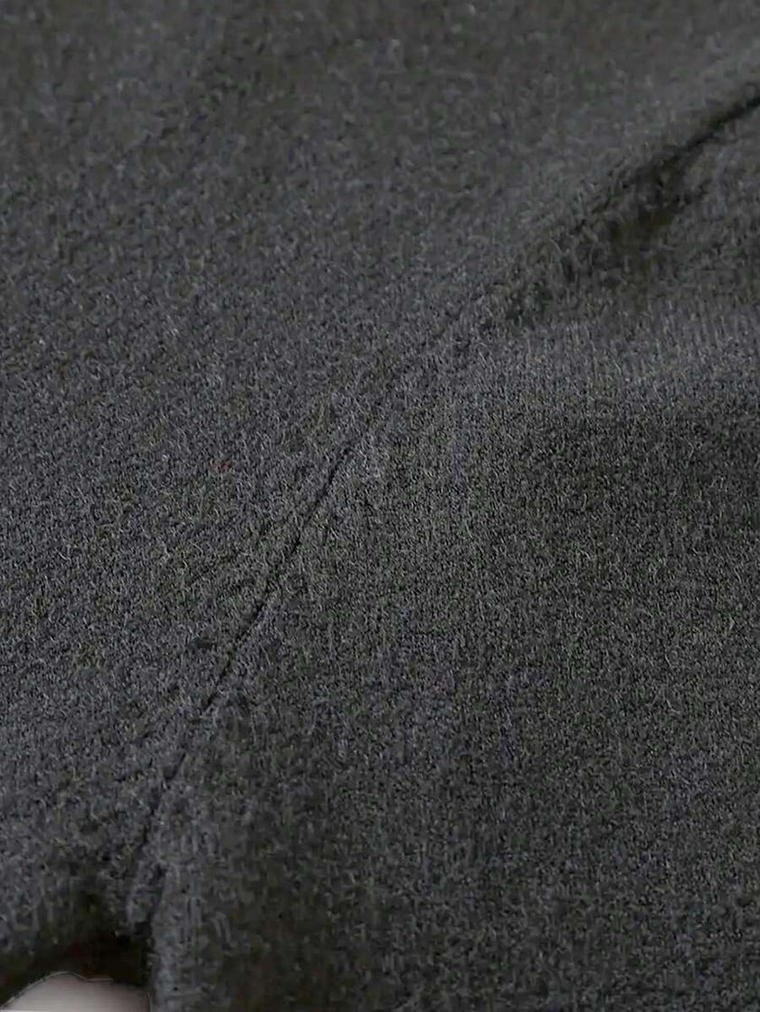 Casual High Neck Sweater Black - 30