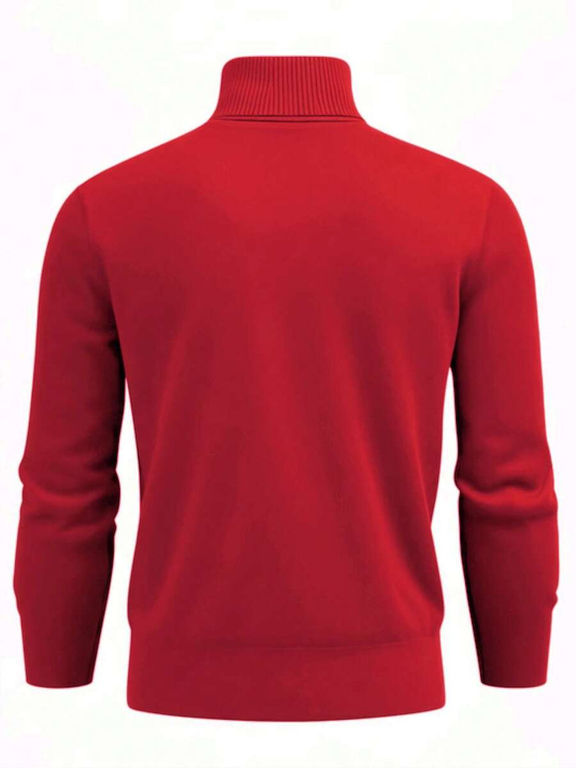 Casual High Neck Sweater Black - 32