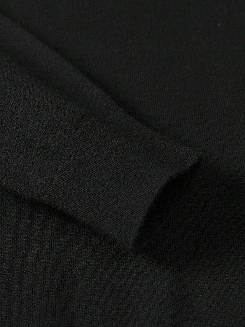 Solid V-Neck Sweater Navy - 7