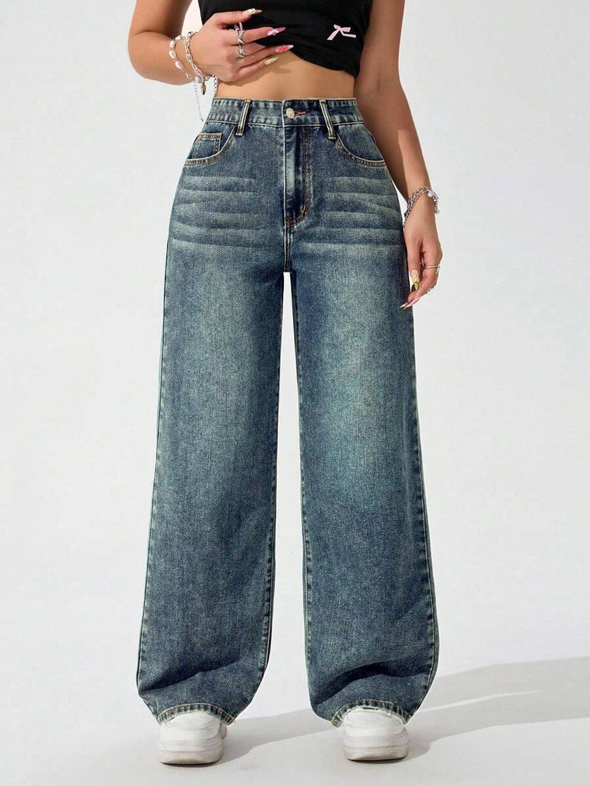 Retro Straight Leg Jeans