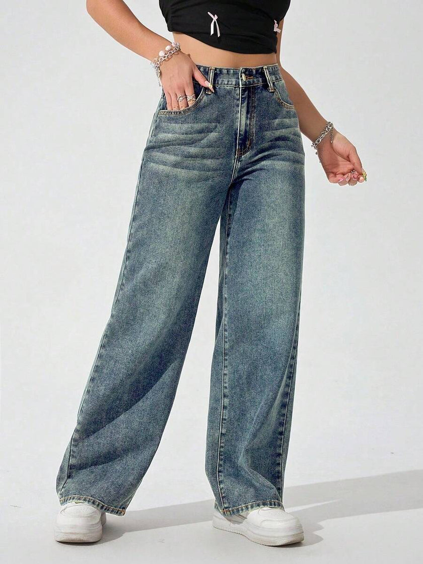 Retro Straight Leg Jeans