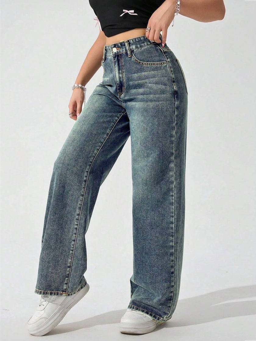 Retro Straight Leg Jeans