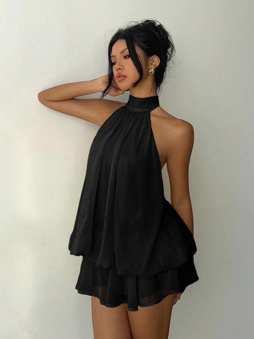 Elegant Mini Dress Brown - 19