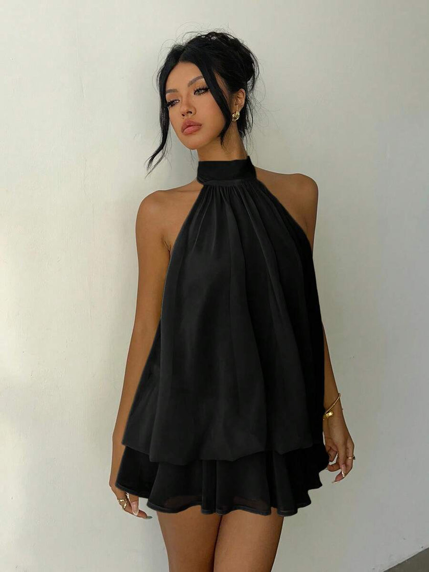 Elegant Mini Dress Brown - 20