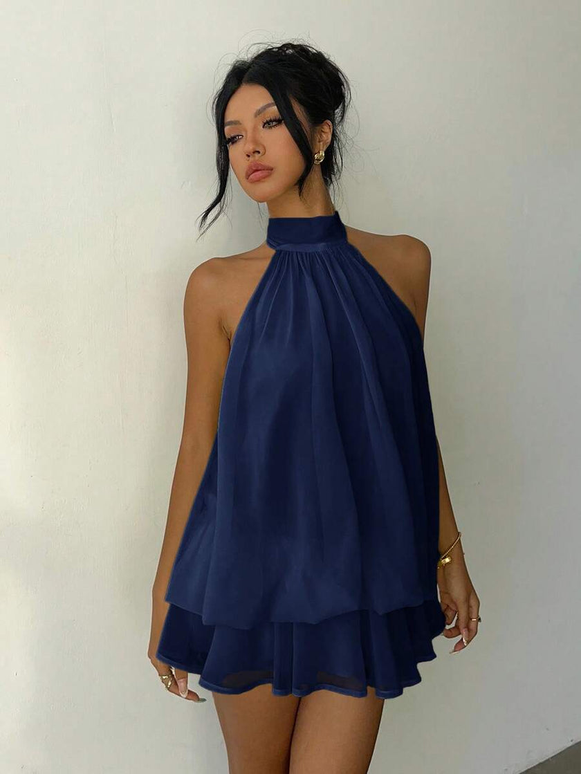 Elegant Mini Dress Brown - 27