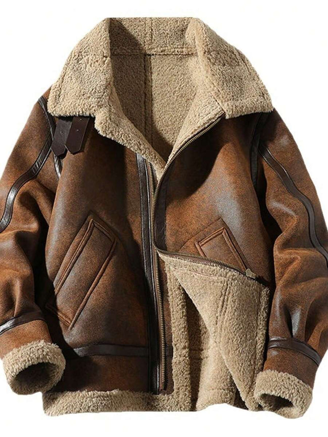 Suede Motorcycle Jacket Brown - 1