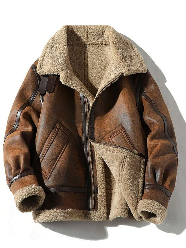 Suede Motorcycle Jacket Brown - 2