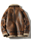 Suede Motorcycle Jacket Brown - 3