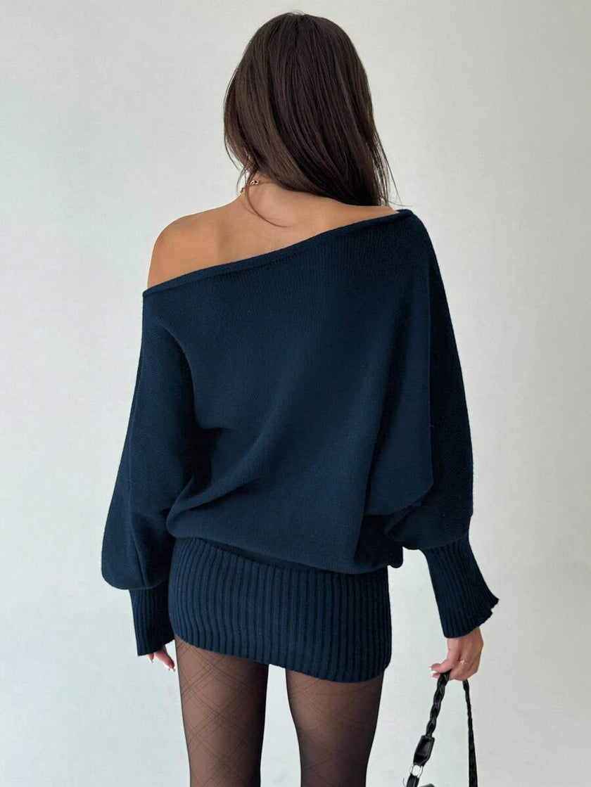 Ava – Winter Dress Women’s Stylish Asymmetric Sweater Dress | Casual - 9