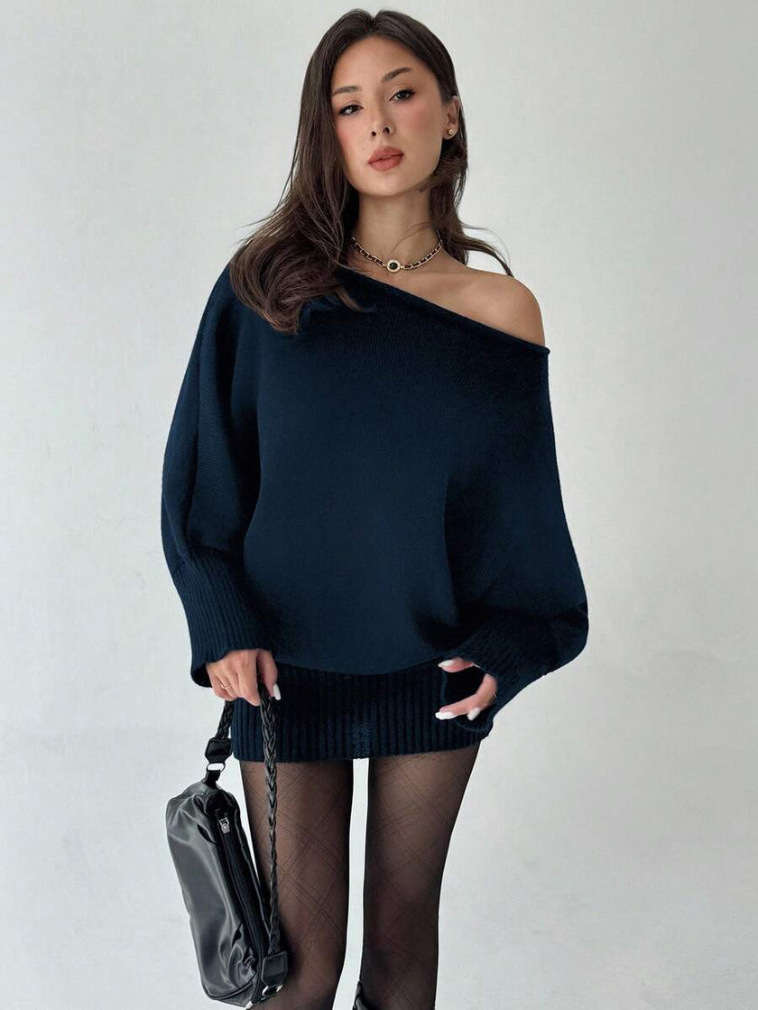 Ava – Winter Dress Women’s Stylish Asymmetric Sweater Dress | Casual - 14