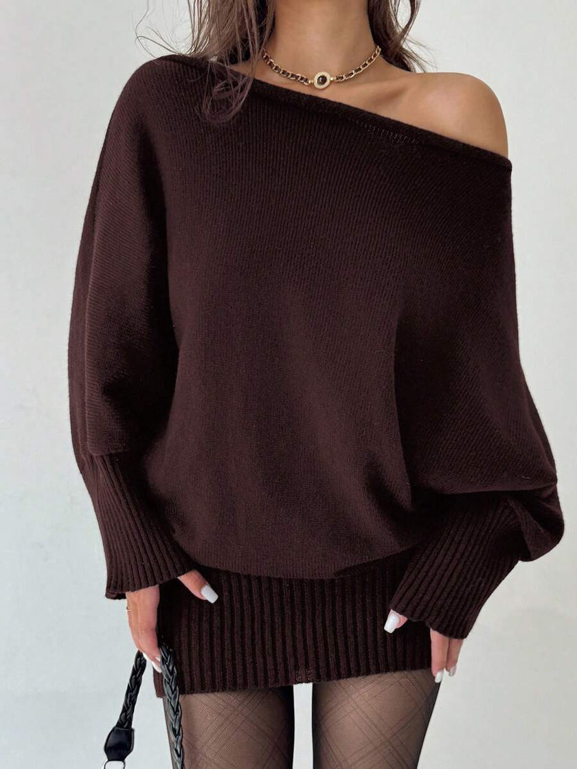 Ava – Winter Dress Women’s Stylish Asymmetric Sweater Dress | Casual - 18