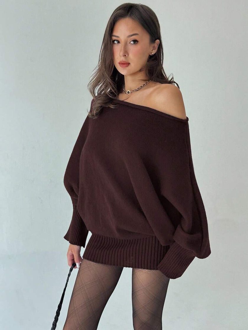 Ava – Winter Dress Women’s Stylish Asymmetric Sweater Dress | Casual - 20