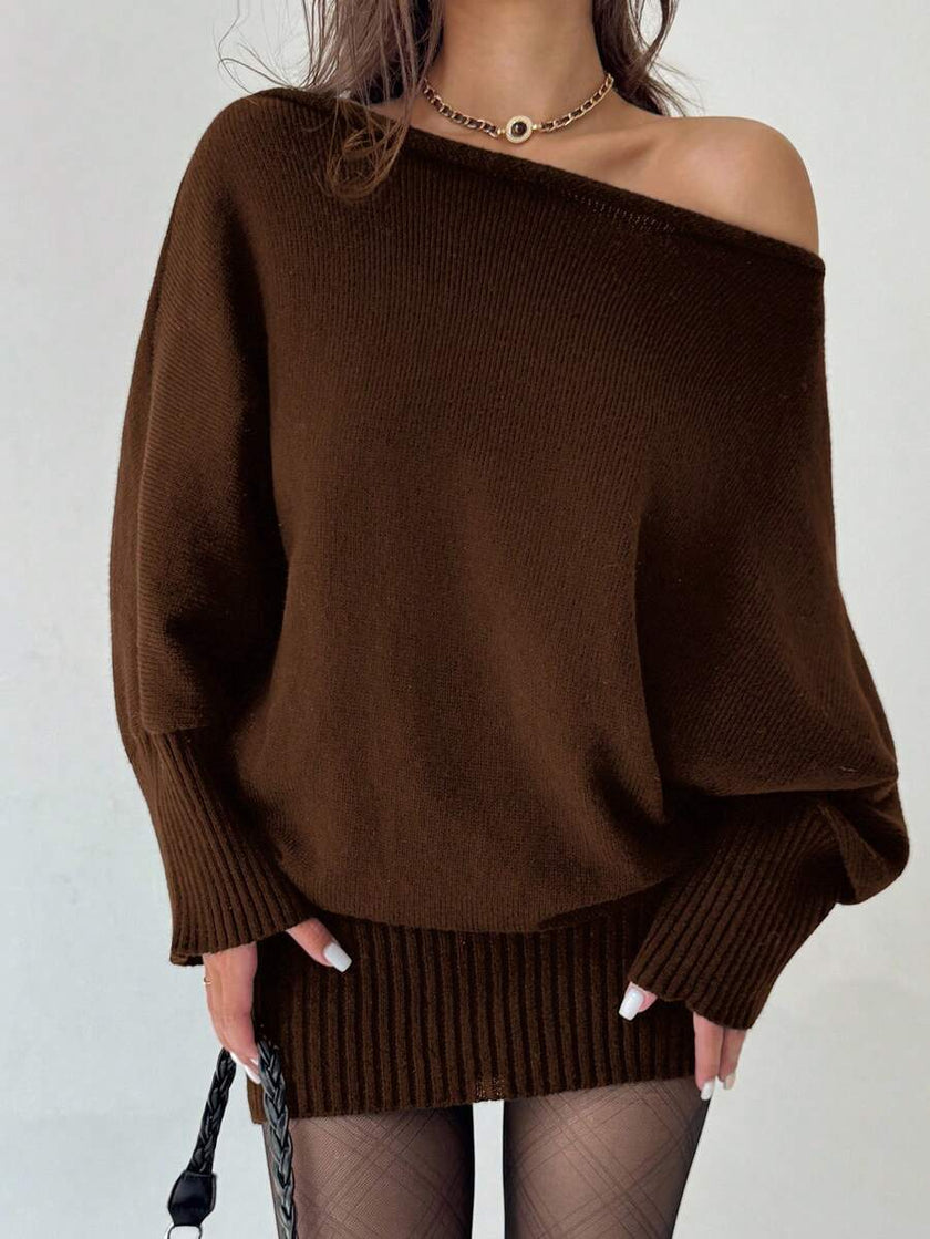 Ava – Winter Dress Women’s Stylish Asymmetric Sweater Dress | Casual - 24