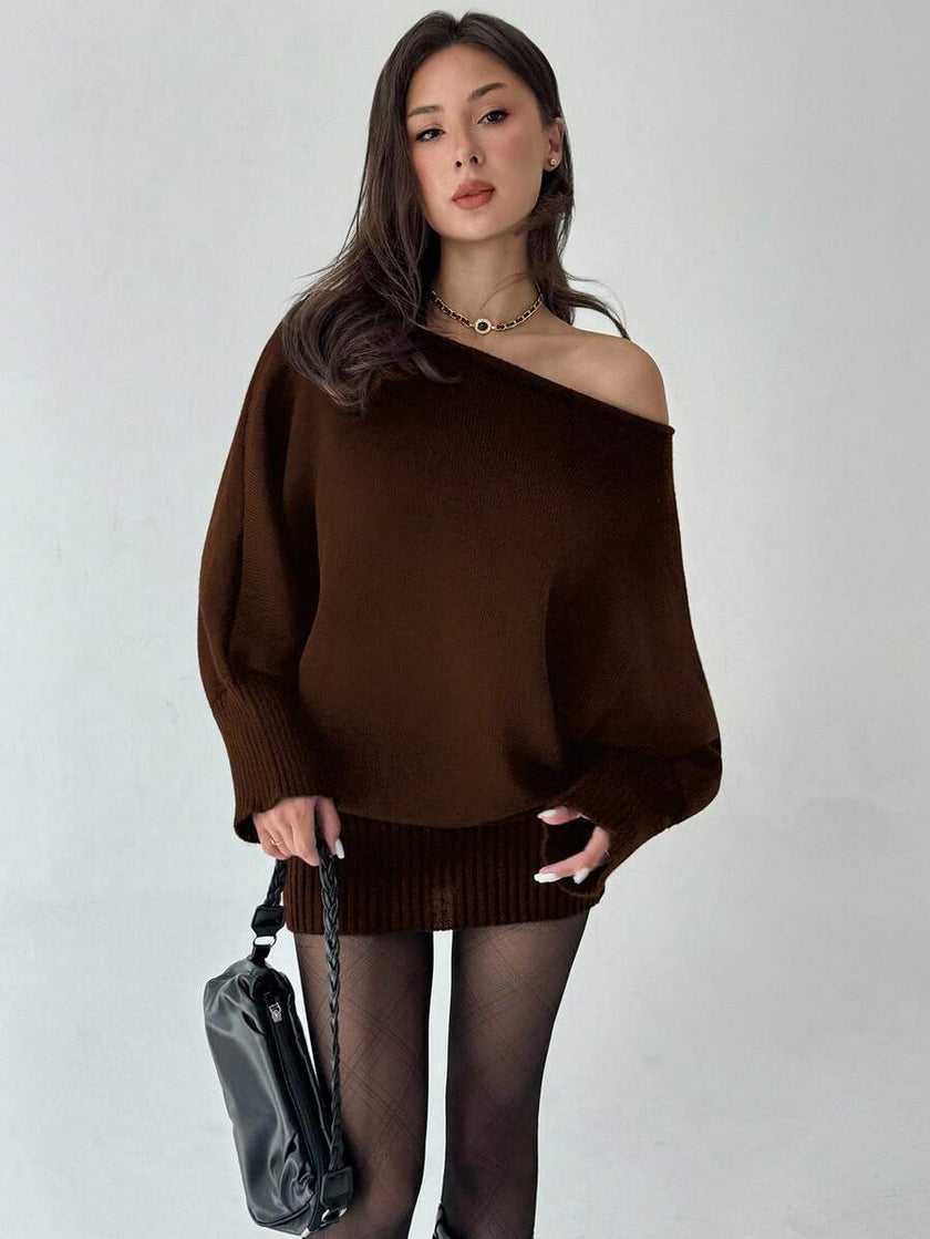 Ava – Winter Dress Women’s Stylish Asymmetric Sweater Dress | Casual - 28