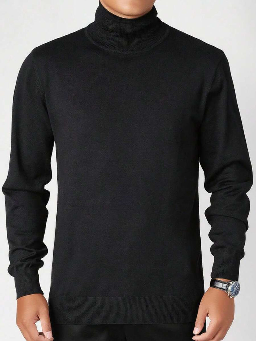 High Neck Knit Sweater White - 10