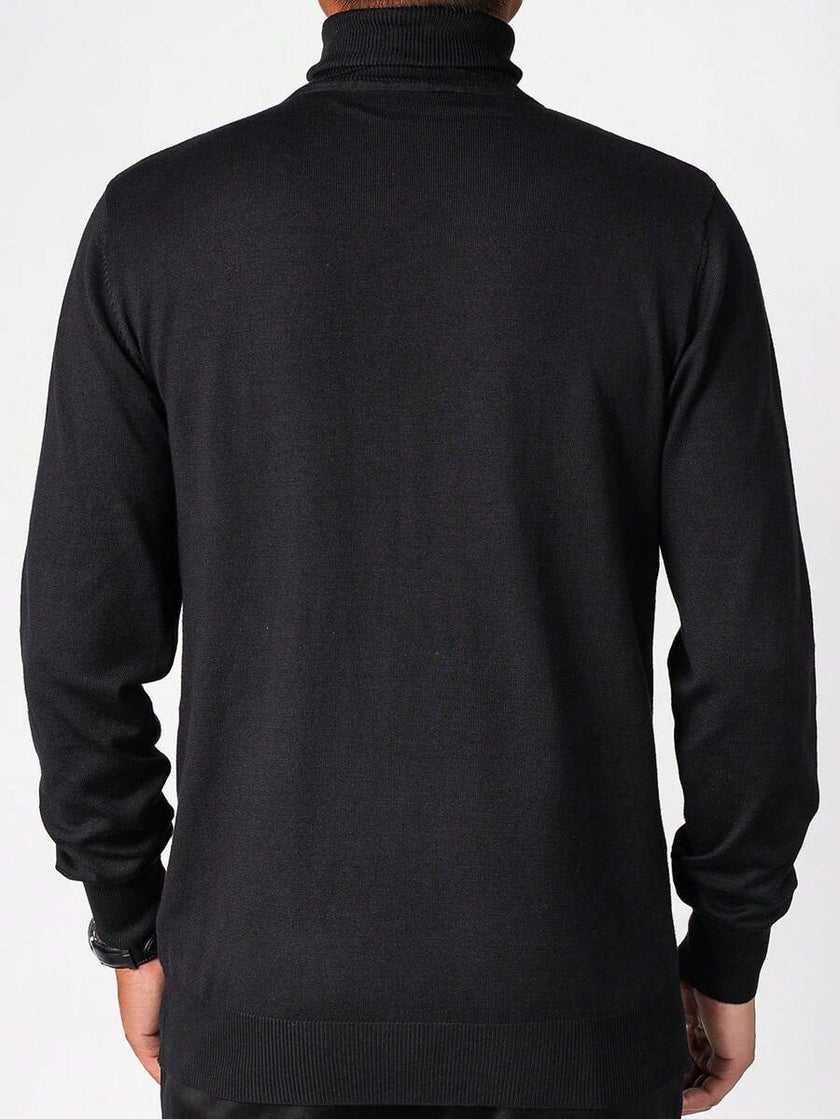 High Neck Knit Sweater White - 11