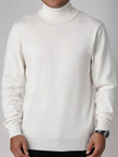 High Neck Knit Sweater White - 2