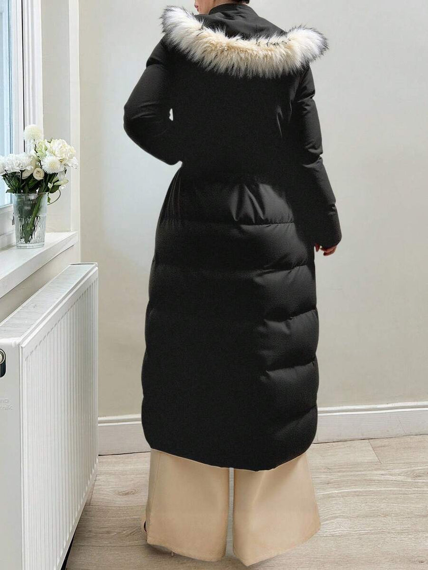 Quilted Long Puffer Coat Black - 2