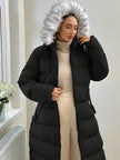 Quilted Long Puffer Coat Black - 4