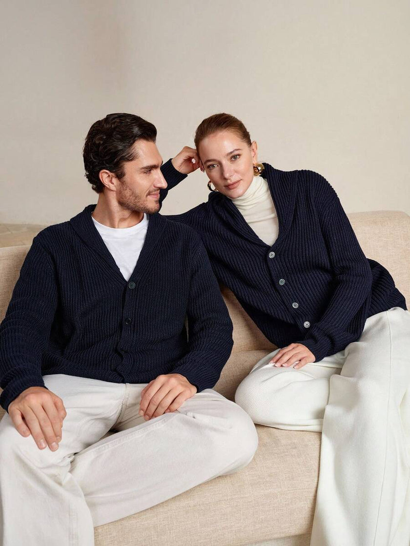 Royal Blue Men's Shawl Cardigan - 8