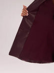 Burgundy Leather Suit Jacket - 40