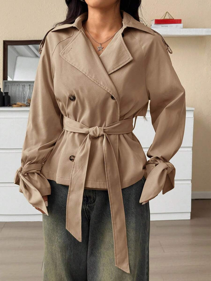 Black Trench Coat With Belt - 18