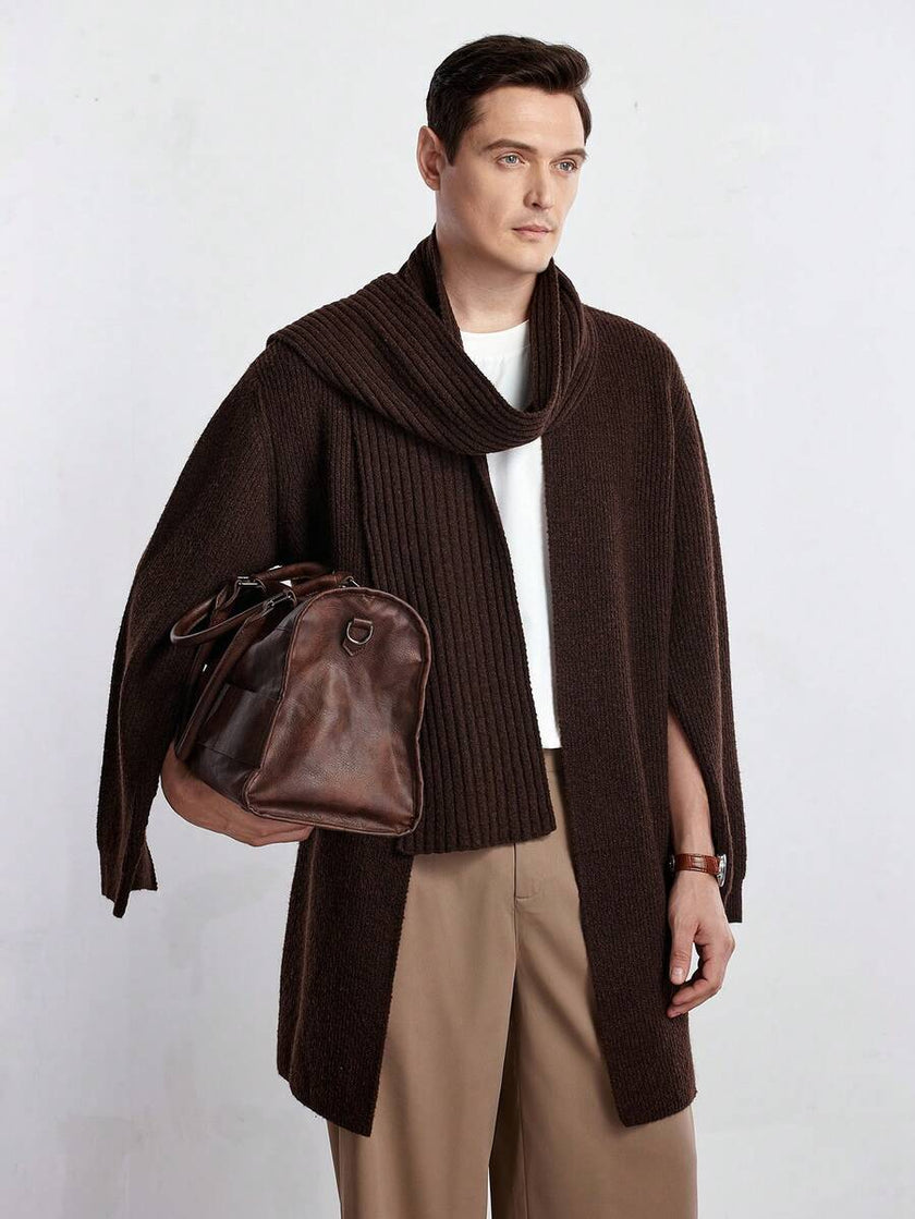 Casual Brown Cardigan Knit - 1