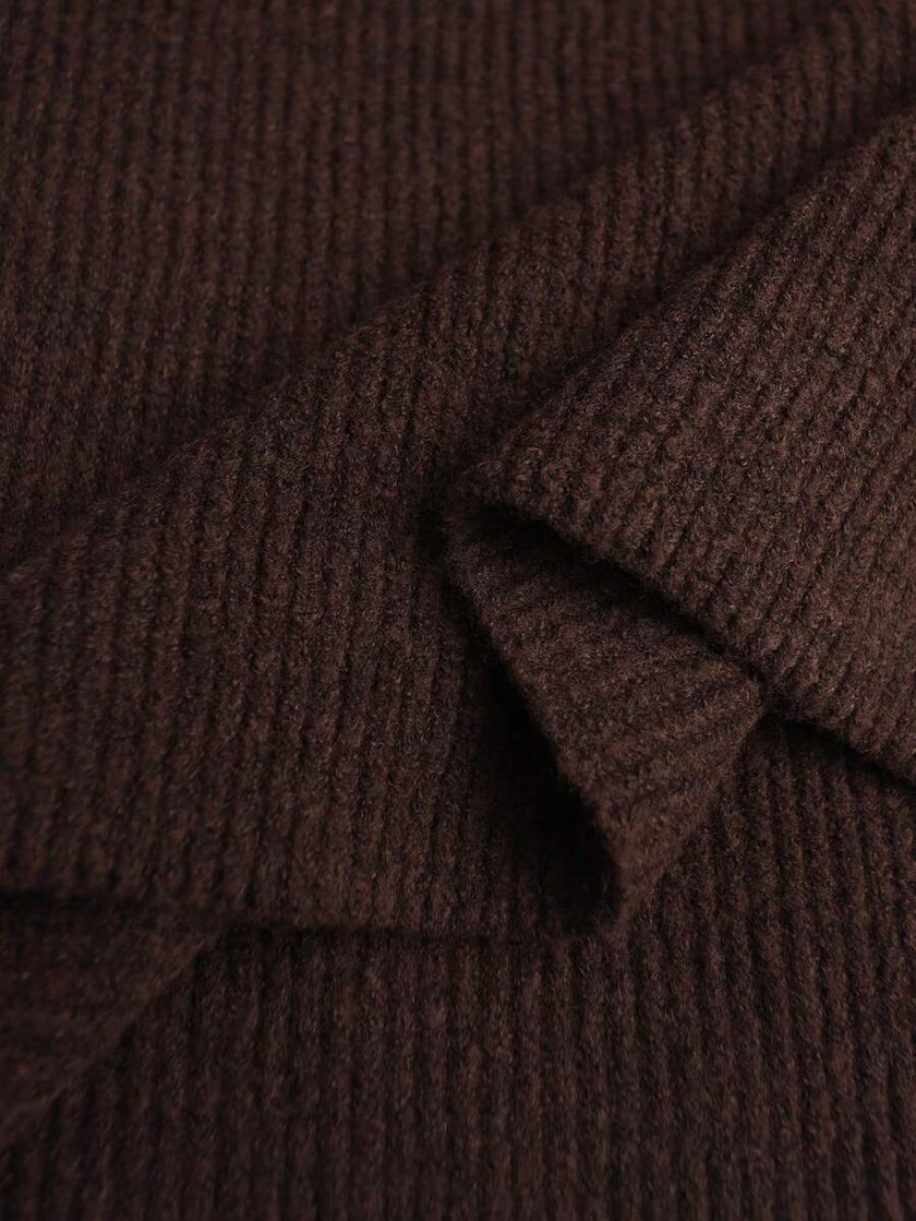 Casual Brown Cardigan Knit - 7