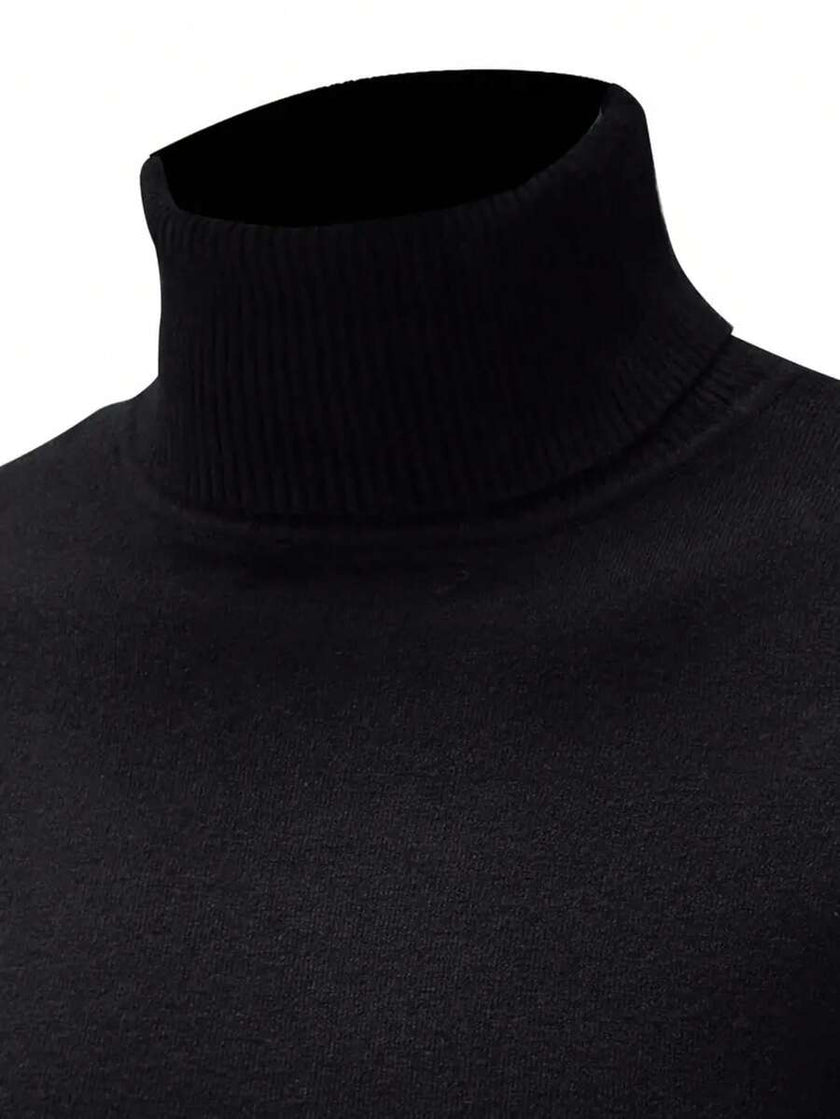 High Neck Knit Sweater Black - 11